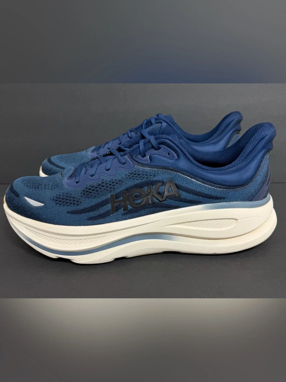 Hoka One One Bondi 9 Mens Size 15 D Blue Athletic Running Shoes BARELY WORN